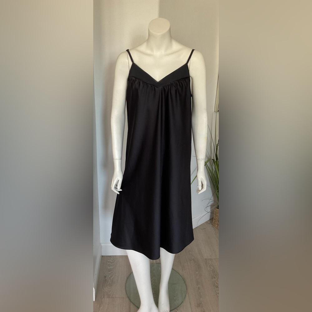 Cabernet Black Satin Nightgown